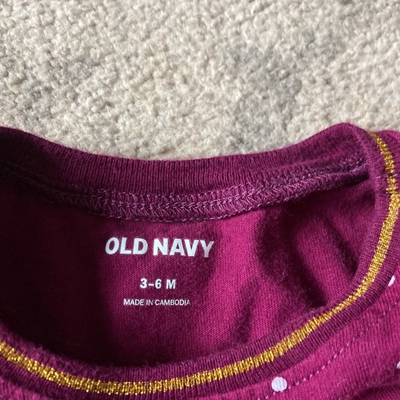 Clearance Old Navy burgundy with white polkadot dress - Picture 3 of 4